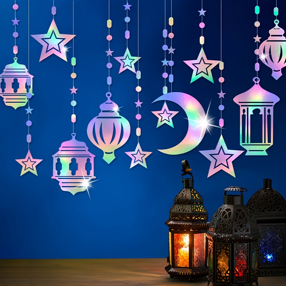 1pc Ramadan Wanddekoration Aufkleber, Islamische Muslimische Wand  Aufkleber, Hängende Ramadan Mubarak Ramadan Laterne Mond Sterne Fenster  Aufkleber, Wohnzimmer Schlafzimmer Dekoration - Temu Germany