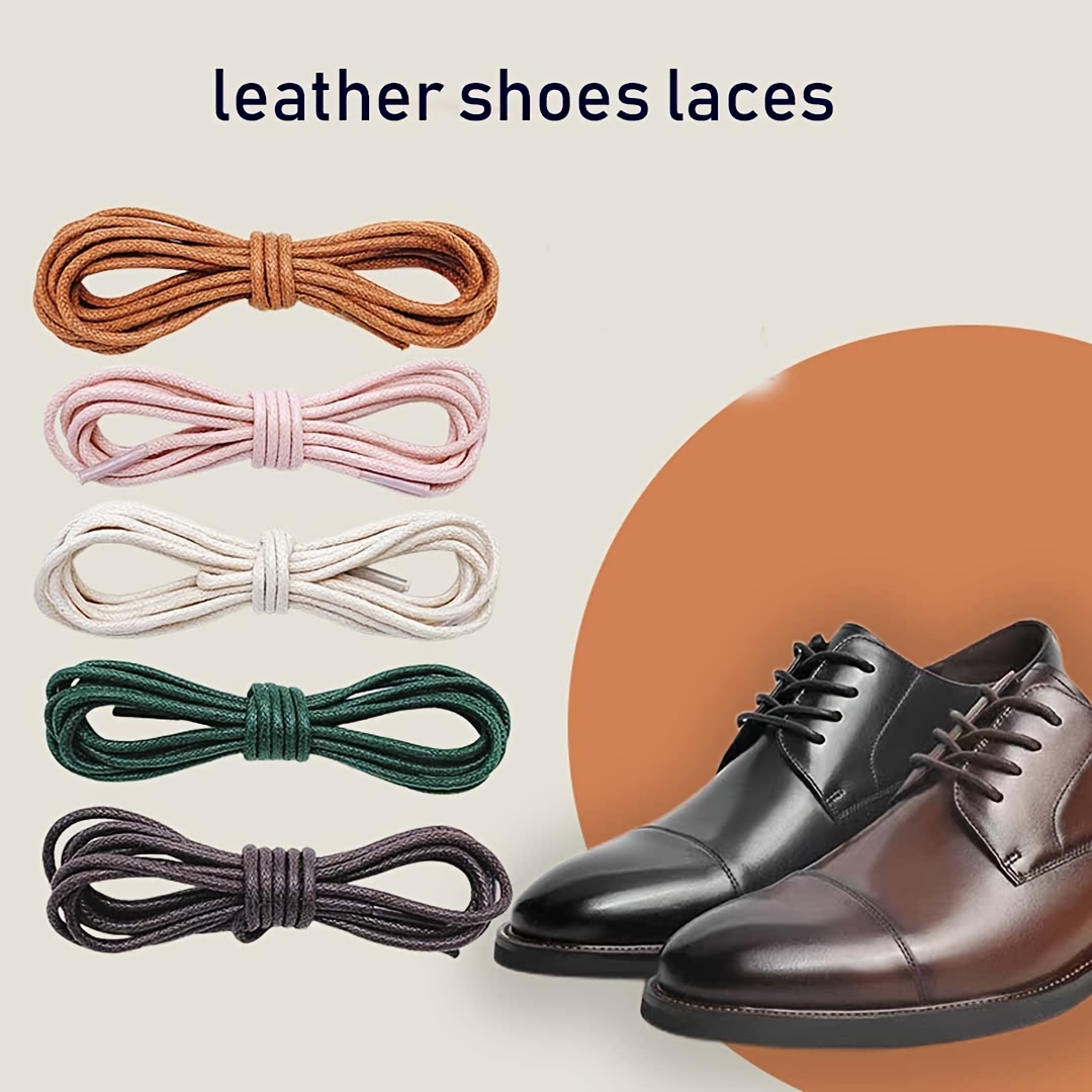 Waxed Thin Round Dress Shoelaces For Leather Shoes Casual - Temu