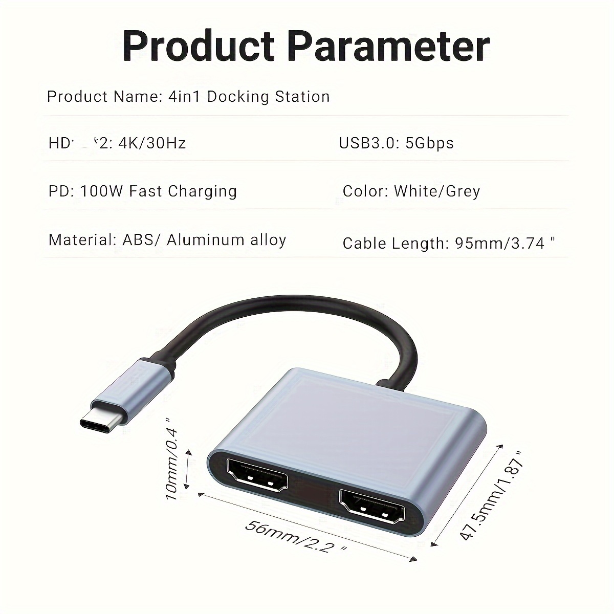 Usb c To Hdtv Adapter Multiport Portable Thunderbolt 3 To - Temu