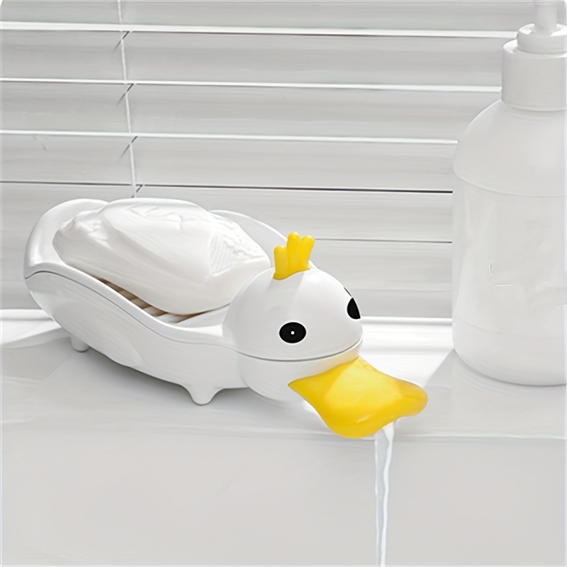 1pc Cute Duck-shaped Soap Holder For Bathroom Sink, Creative