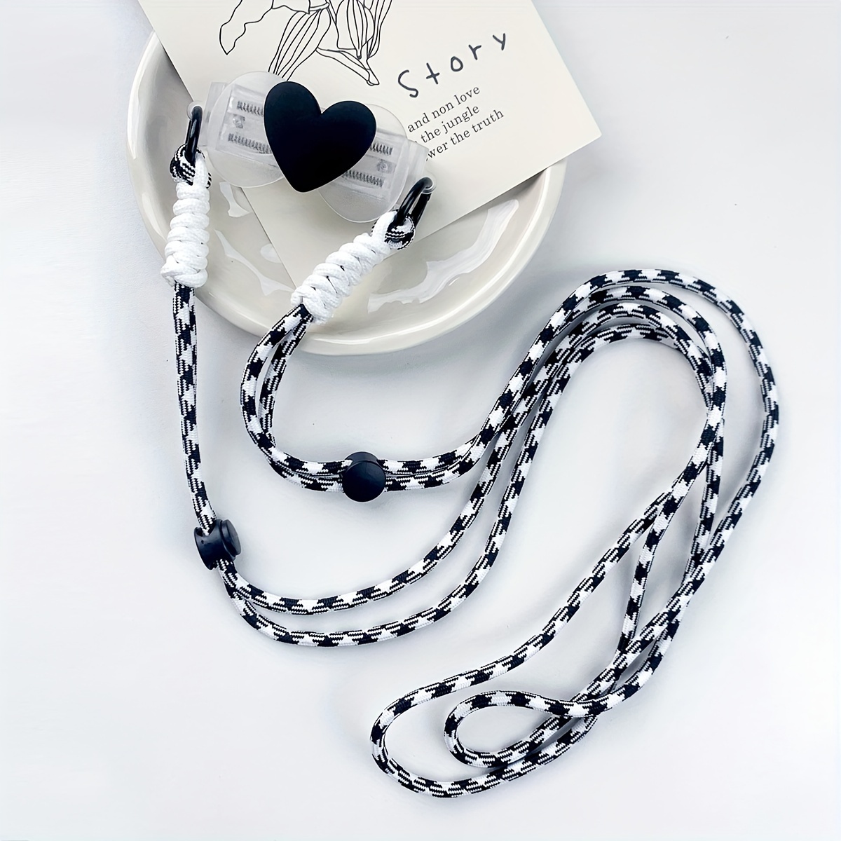 01 gris - Funda de cuerda para móvil, adaptador Universal para teléfono  móvil, correa para el cuello, colgante Compatible con