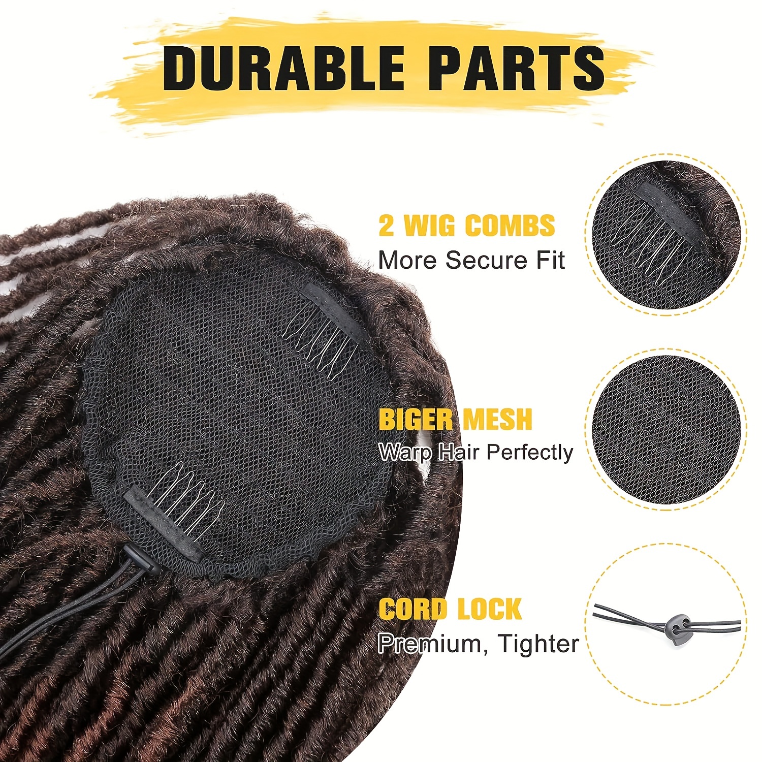 Dreadlock Ponytail Extensions Synthetic Clip In Hair Extensions