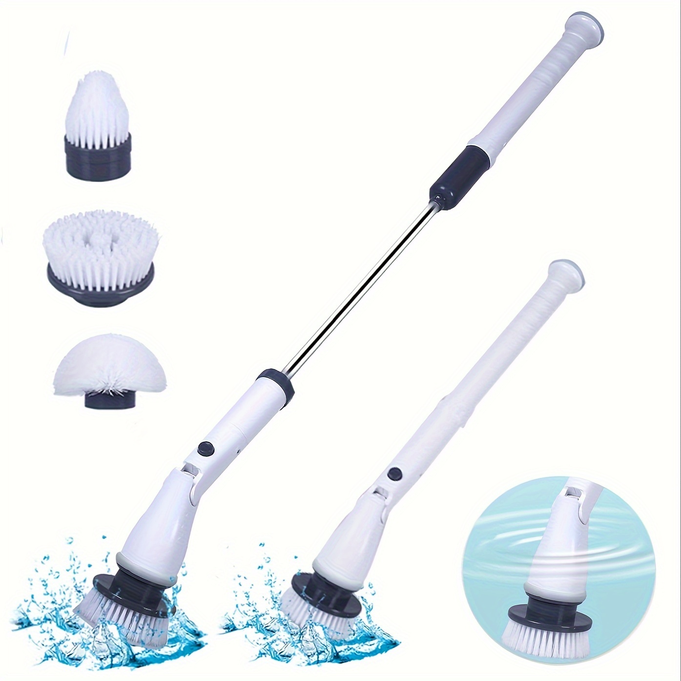 Electric Spin Scrubber Cleaning Brush Long Handled Shower - Temu