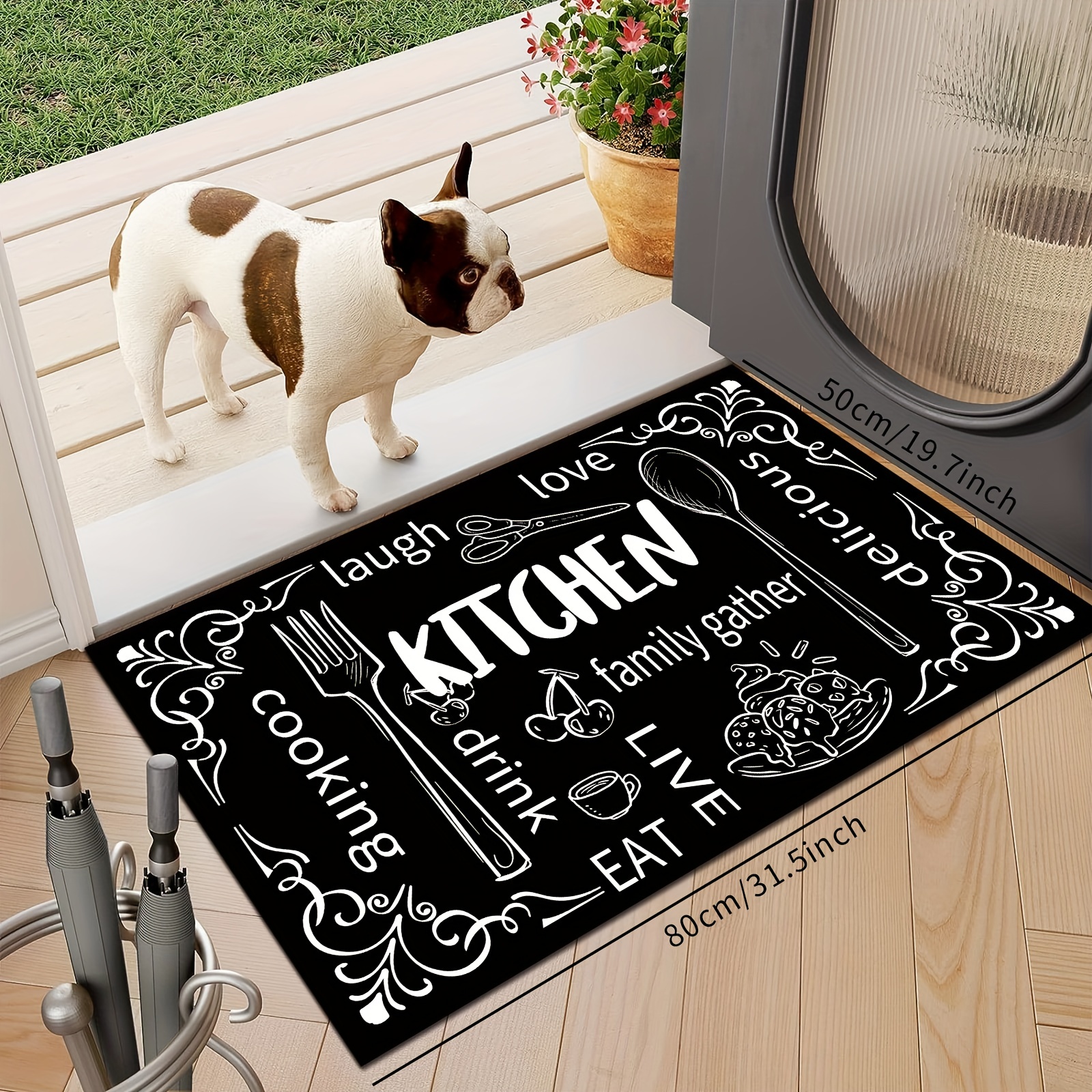 Taykoo 3D Print Anti Fatigue Kitchen Floor Mat Floor Mats For In Front Of  Thickened Flannel Kitchen Mat Padded Kitchen Floor Mats Foam Kitchen Mats