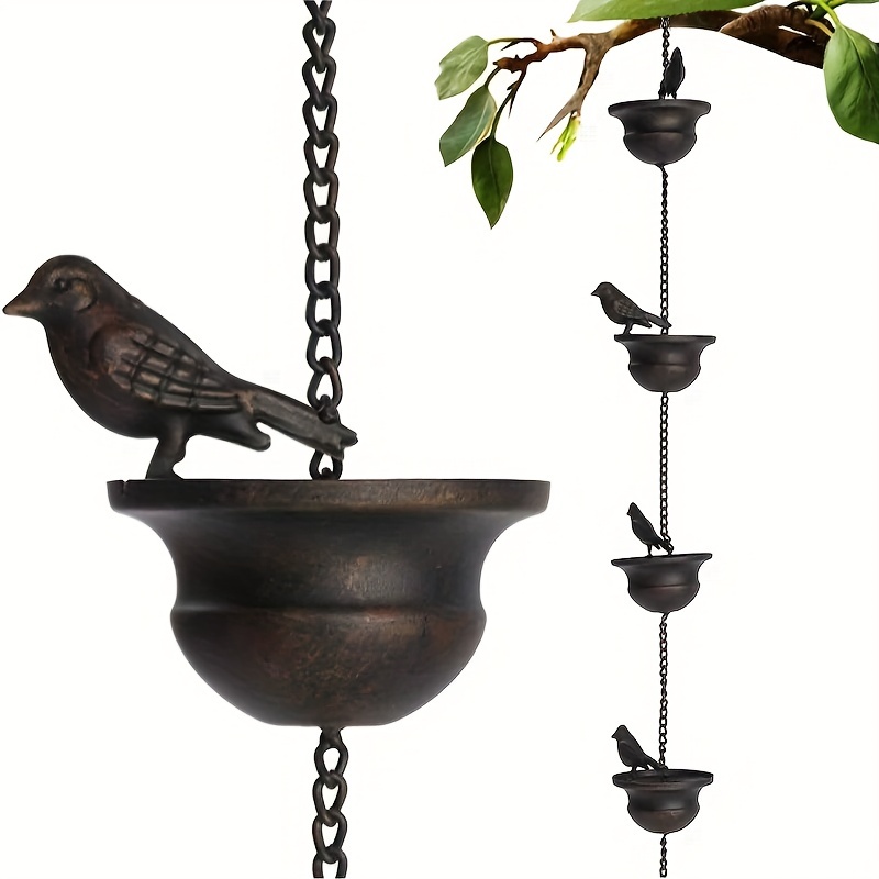 Rotating Rain Chain Hanging Wind Chimes Outdoor Decor For - Temu