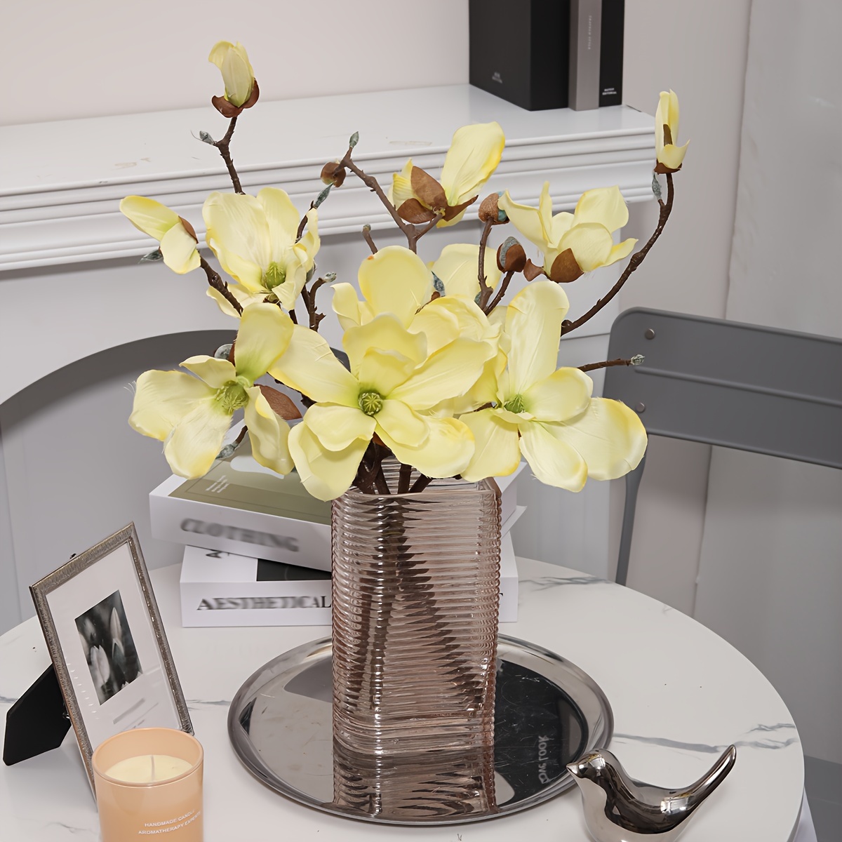 Artificial Magnolia Flowers Black Yellow Rose Red White - Temu Austria