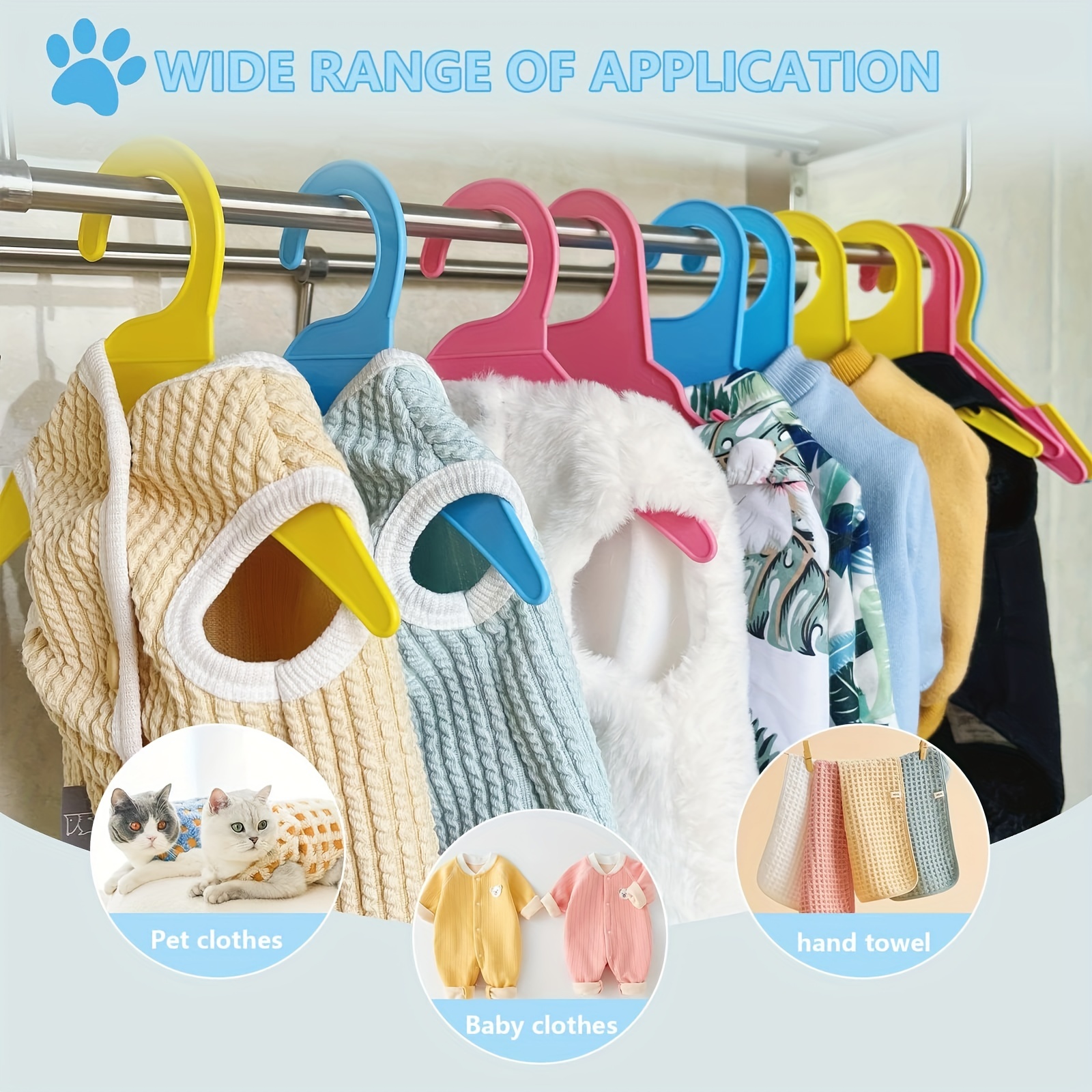 Small Hangers, 2 Size Plastic Pet Clothes Hangers Small Baby Hangers For  Nursery Small Dog Puppies Cat Kitten Closet ( , Blue, Yellow) For Clothing  Stores - Temu