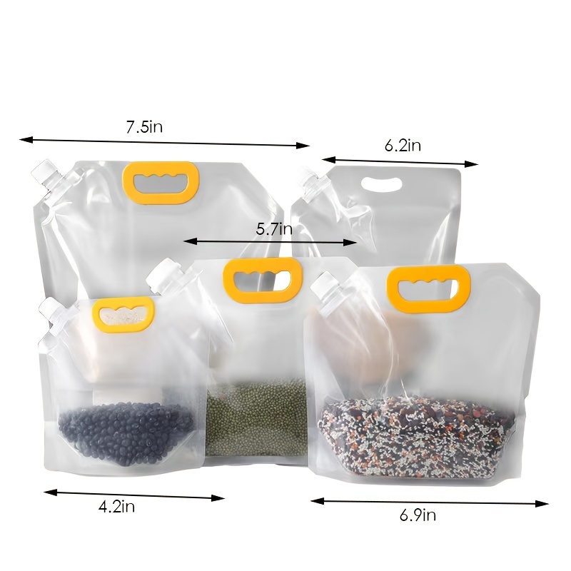 Grain Moisture-proof Sealed Bag, 10 pcs Transparent Grain Storage Suction  Bags, Resealable Airtight Smell Proof Packaging Baggies, Washable Clear