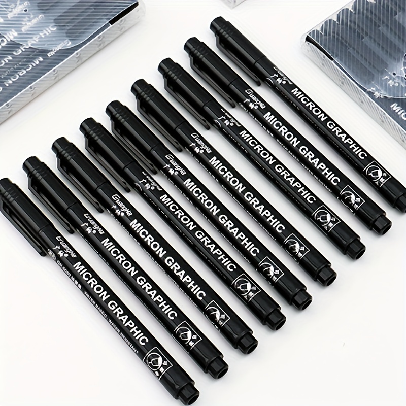 6pcs/pack Micro-Pen Fineliner Ink Pens Black Micro Fine Point Drawing Pens,  Waterproof Archival Ink Multiliner Pens For Artist Illustration, Sketching