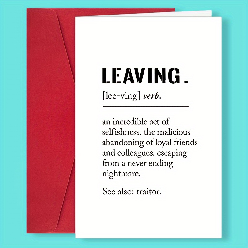 Traitor Definition Print at Home Leavingcard Digital Download 