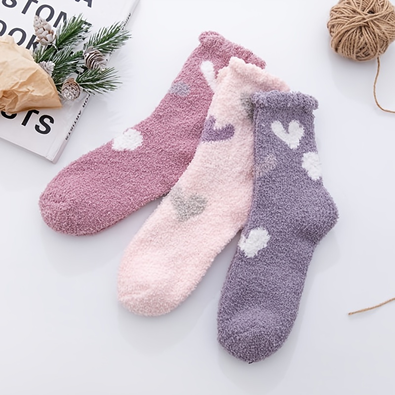 Calcetines cálidos y peludos para mujer, suaves, acogedores, esponjosos,  calcetines para dormir en casa, 5/6 pares