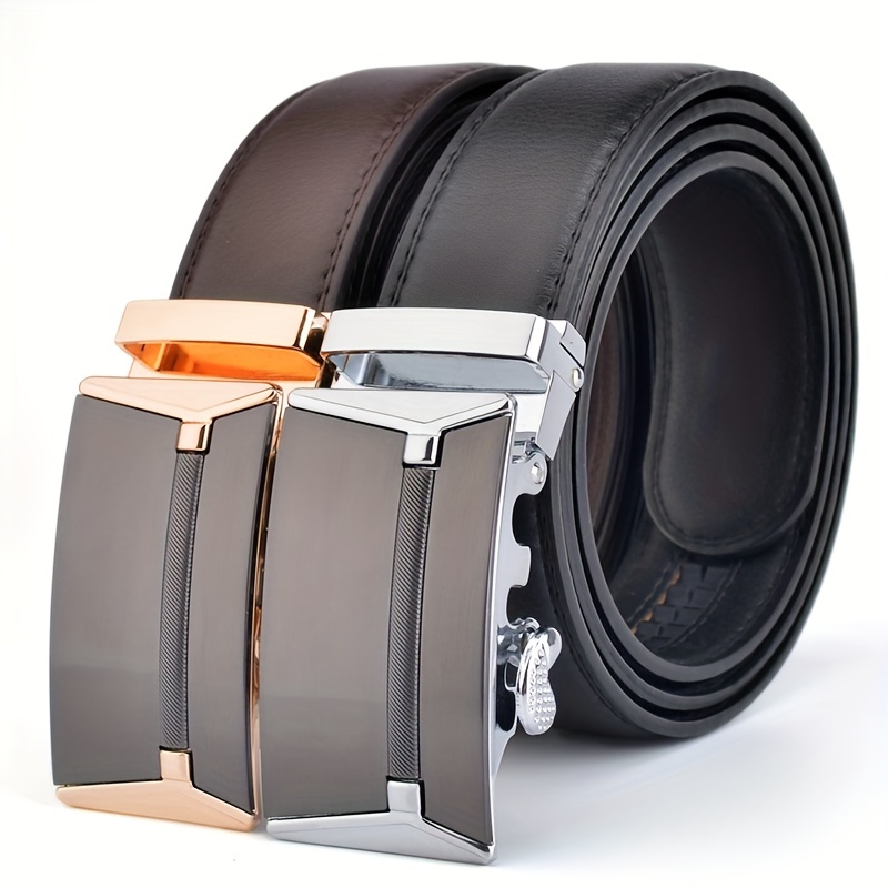 New Male Automatic Buckle Belts Authentic Girdle Trend Mens - Temu