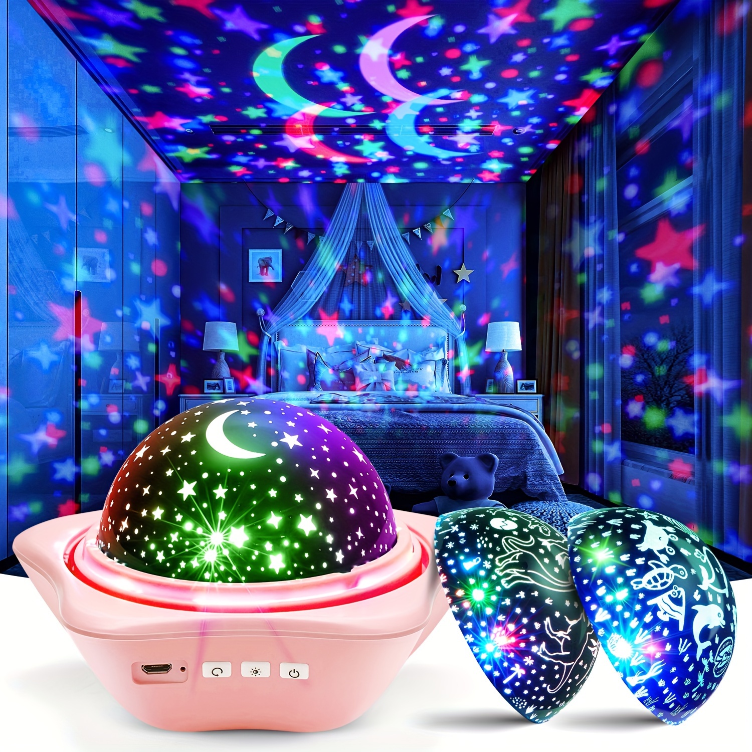 USB Alimenté 12 En 1 Galaxy Night Light 360° Rotation Planétarium Starry Sky  Projecteur HD Image Projection LED Table Fairy Lamp Pour Home Theater  Ceiling Bedroom Gaming Room Christmas Wedding Decoration Valentines