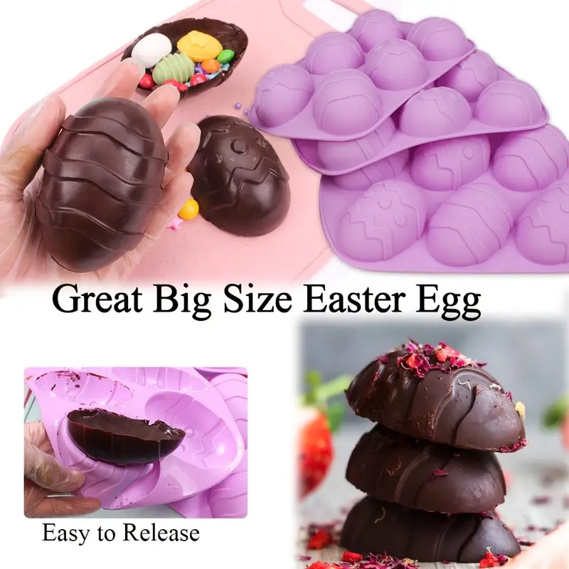 6 cavity Easter Egg Silicone Cake Baking Mold Easter - Temu
