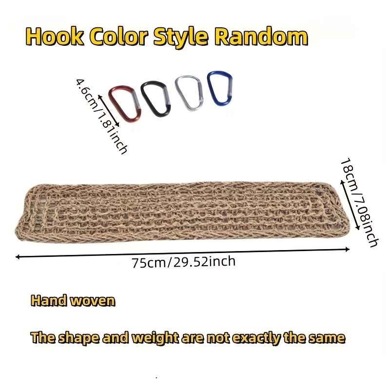 Bird Hanging Grass Mat with 4 Hooks Natural Grass Woven Net Hammock
