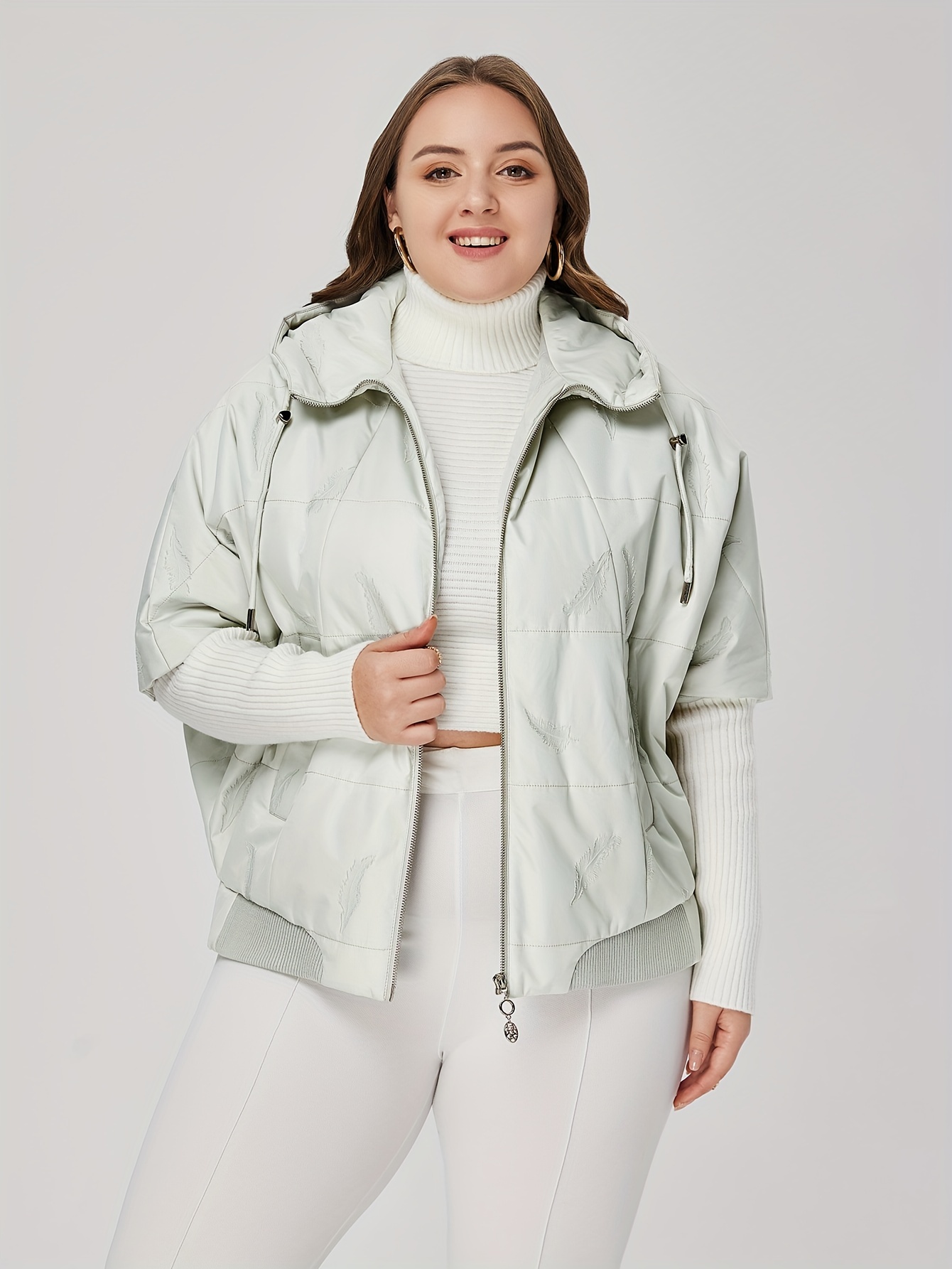 White winter hotsell coat plus size