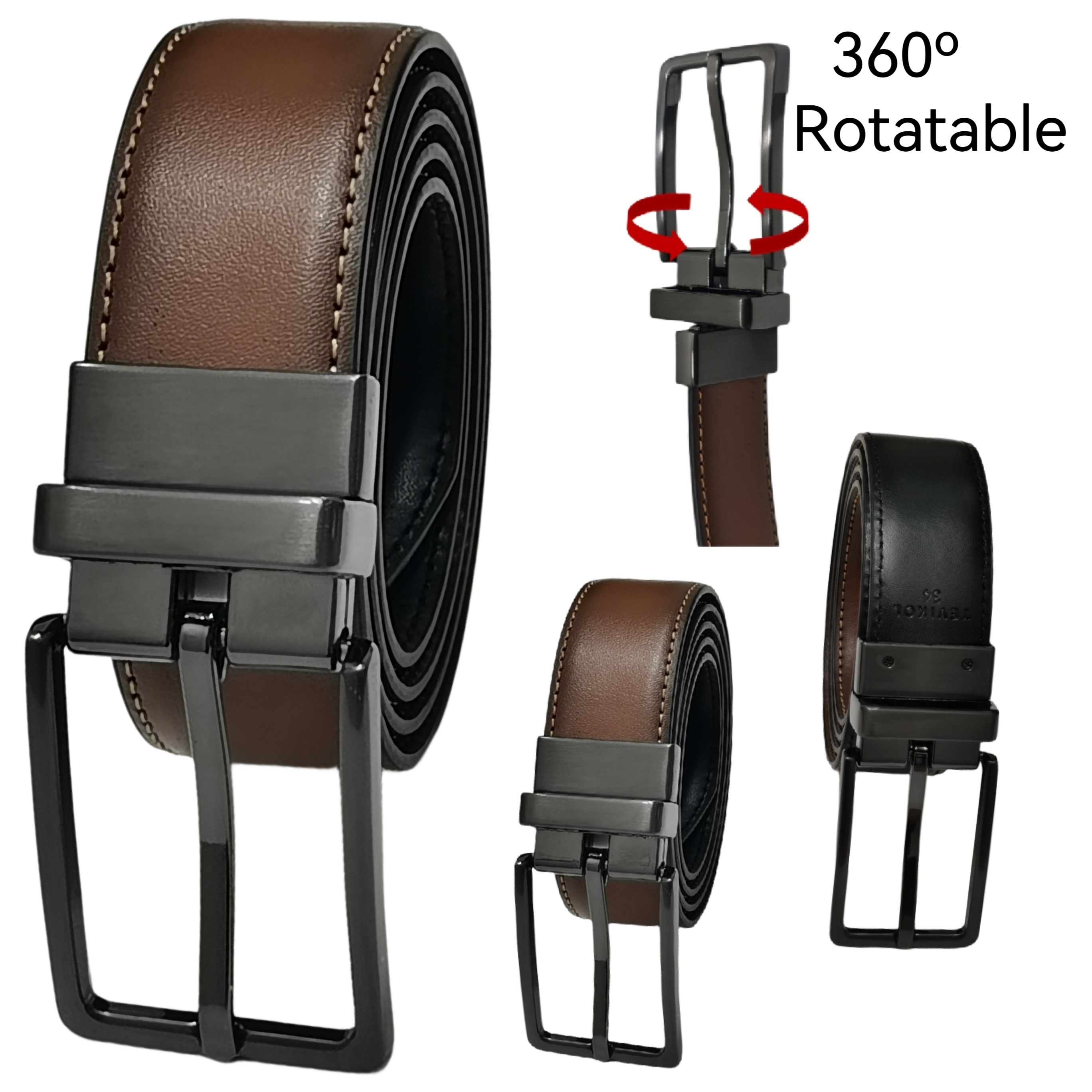 Luxury Pin Buckle Belts - Cowskin Leather Strap Belt Men Fashion Belts 1pc  Set