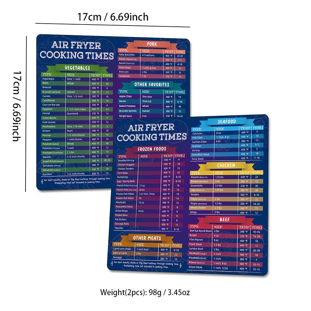  Instant Pot Cheat Sheet Magnet Set, Cook Times Chart