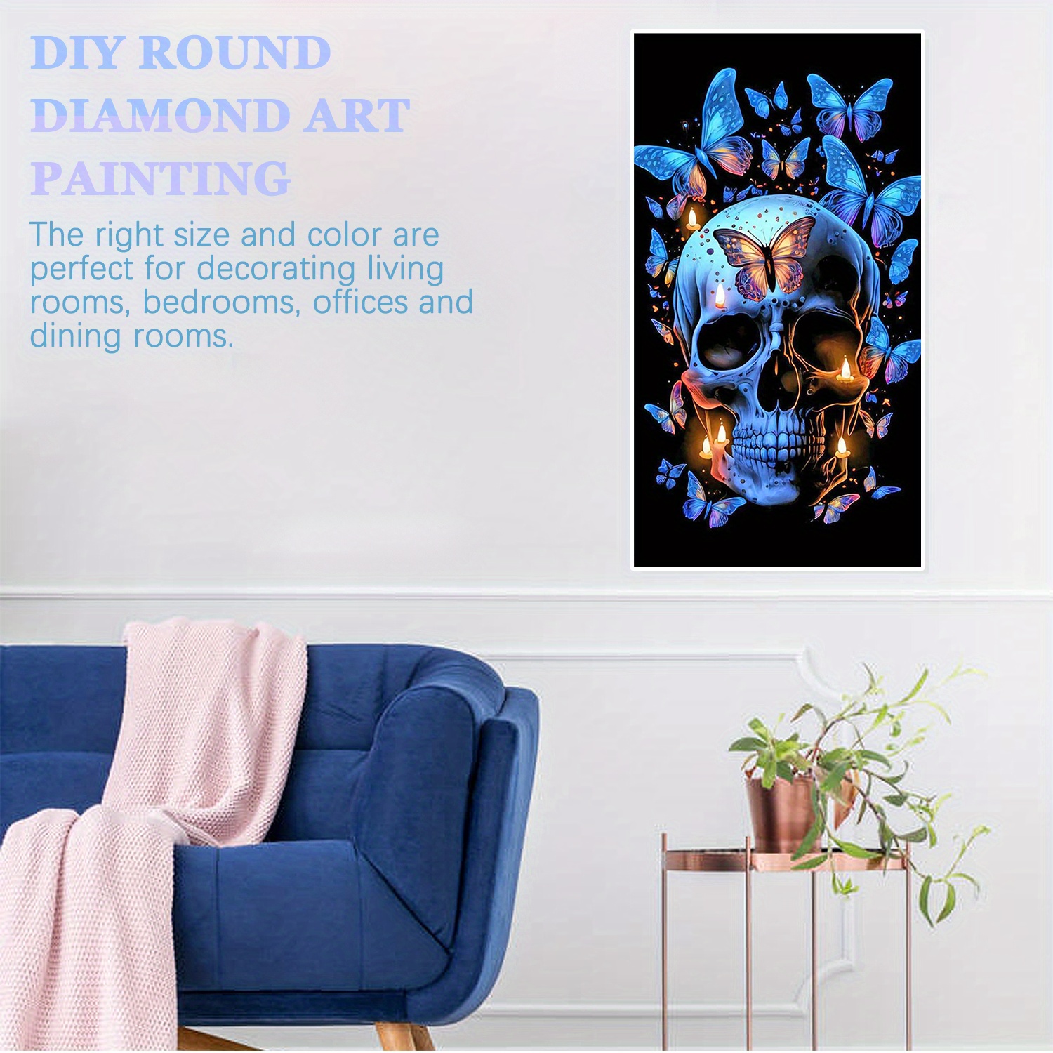 Adult Diy 5d Diamond Painting Kits Butterfly Skull Full - Temu