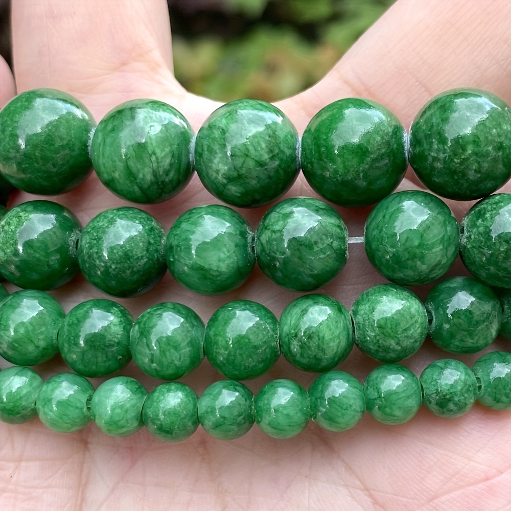 

6/8/10mm Natural Green Jade Stone Beads Round Loose Spacer Beads For Jewelry Making Diy Charm Bracelet Necklace Handmade Bracelet