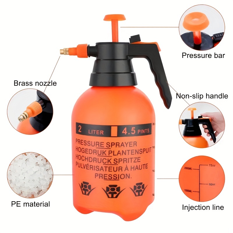 PULVERIZADOR Manual a presión de 1,5 l, botella pulverizadora de agua para  jardín, herramientas de