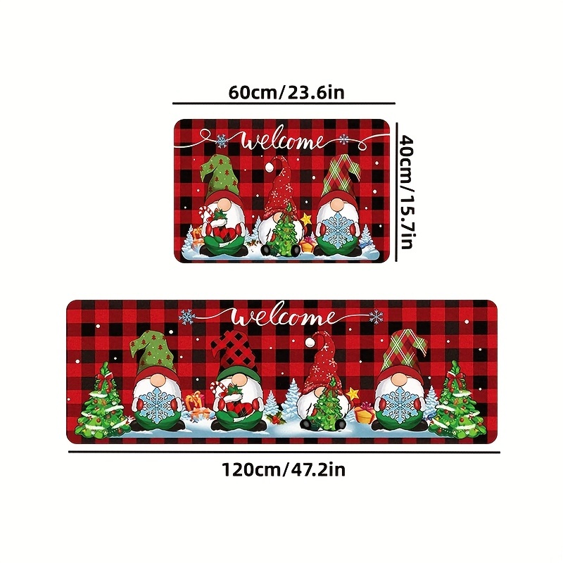 Christmas Kitchen Mat Two Piece Set Kitchen Carpet Holiday