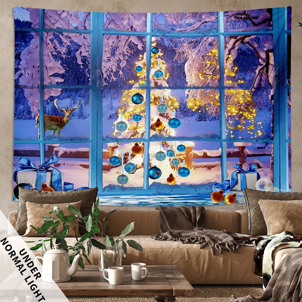 Christmas Fluorescent Tapestry Colorful Aesthetic Polyster - Temu