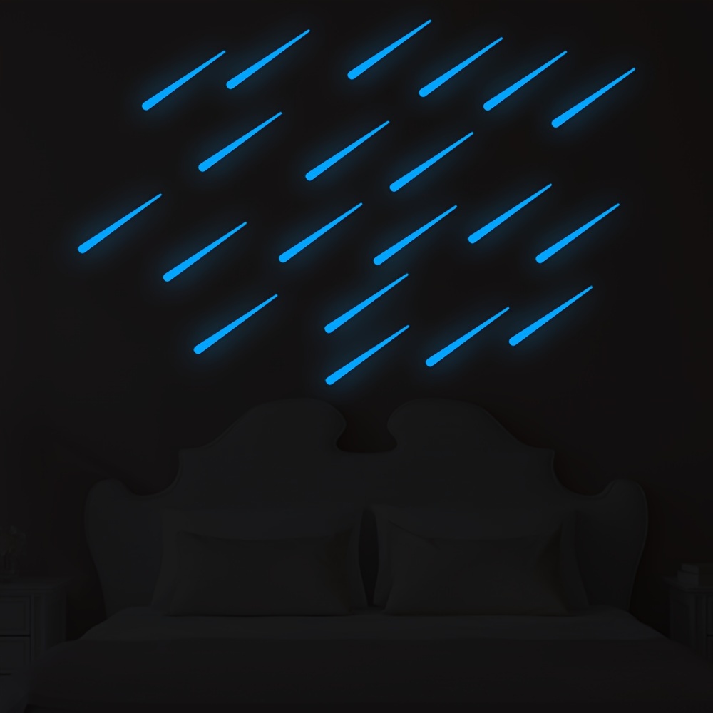 20pcs Fluorescent Wall Sticker, Meteor Pattern Self-adhesive Wall Ceiling Stickers, Bedroom Entryway Living Room Porch Home Decoration Wall Stickers, Removable Stickers, Wall Decor Decals