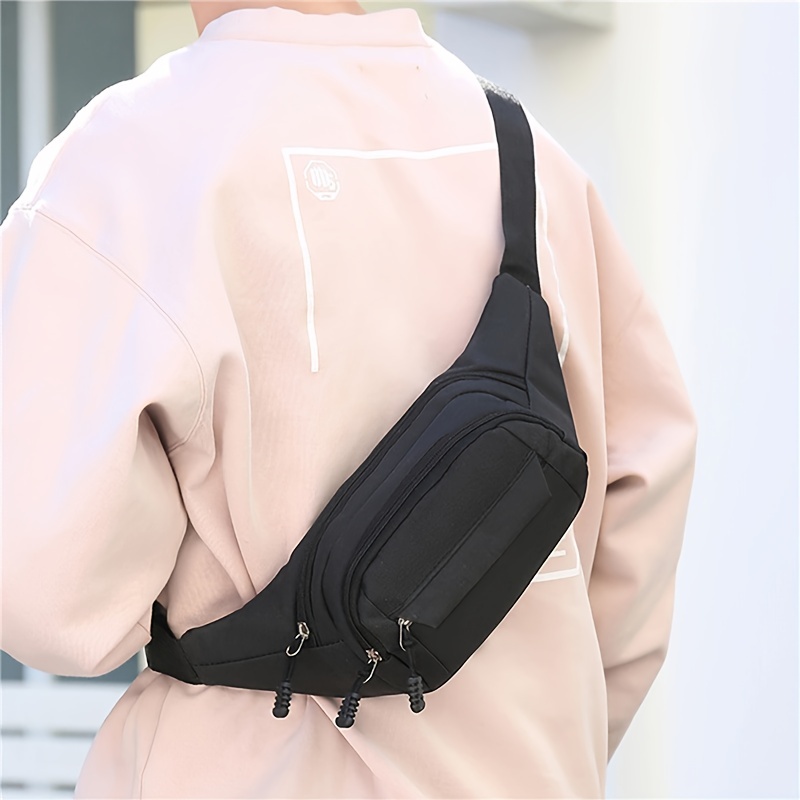 

Trendy Men's Sports Waist Bag: Cool Slant Cross Shoulder Backpack Oxford Cloth Outdoor Casual Backpack