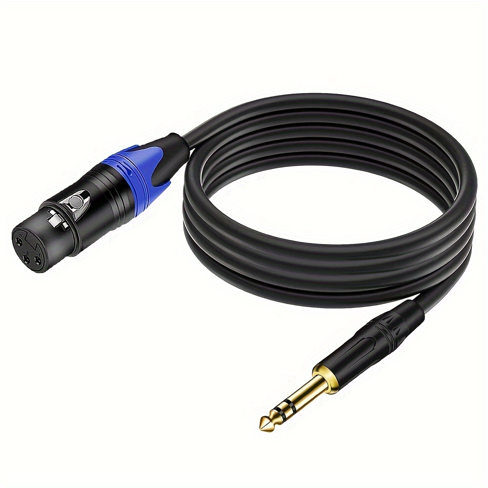 Tisino Câble XLR vers Jack 6,35 mm, Câble XLR Femelle vers Jack Stéréo TRS  6.35 mm pour Hautparleur, Microphone, Amplificateur, Mixeur- 1M