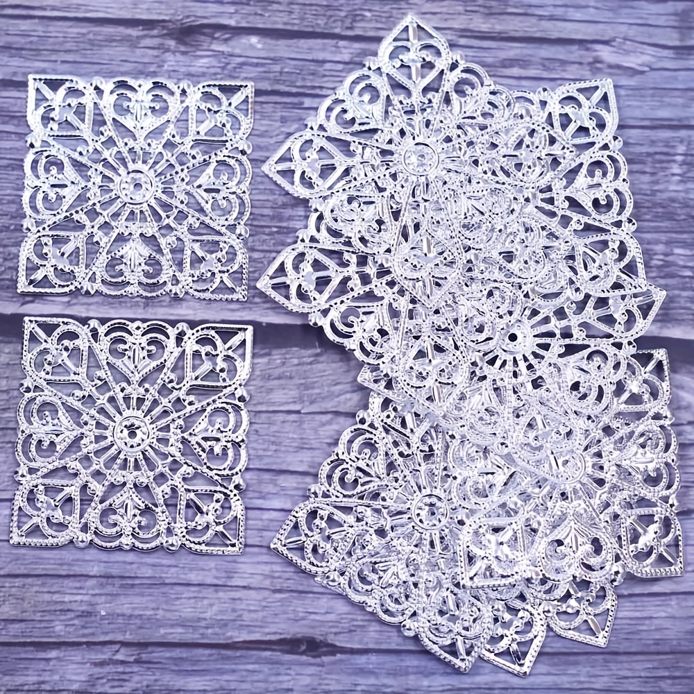 Mix Filigree Crafts Hollow Diy Embellishments Findings - Temu