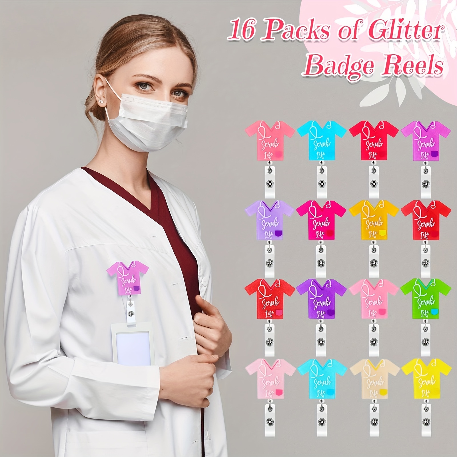 Glitter Retractable Badge Reel Set Perfect Nurses Teachers - Temu