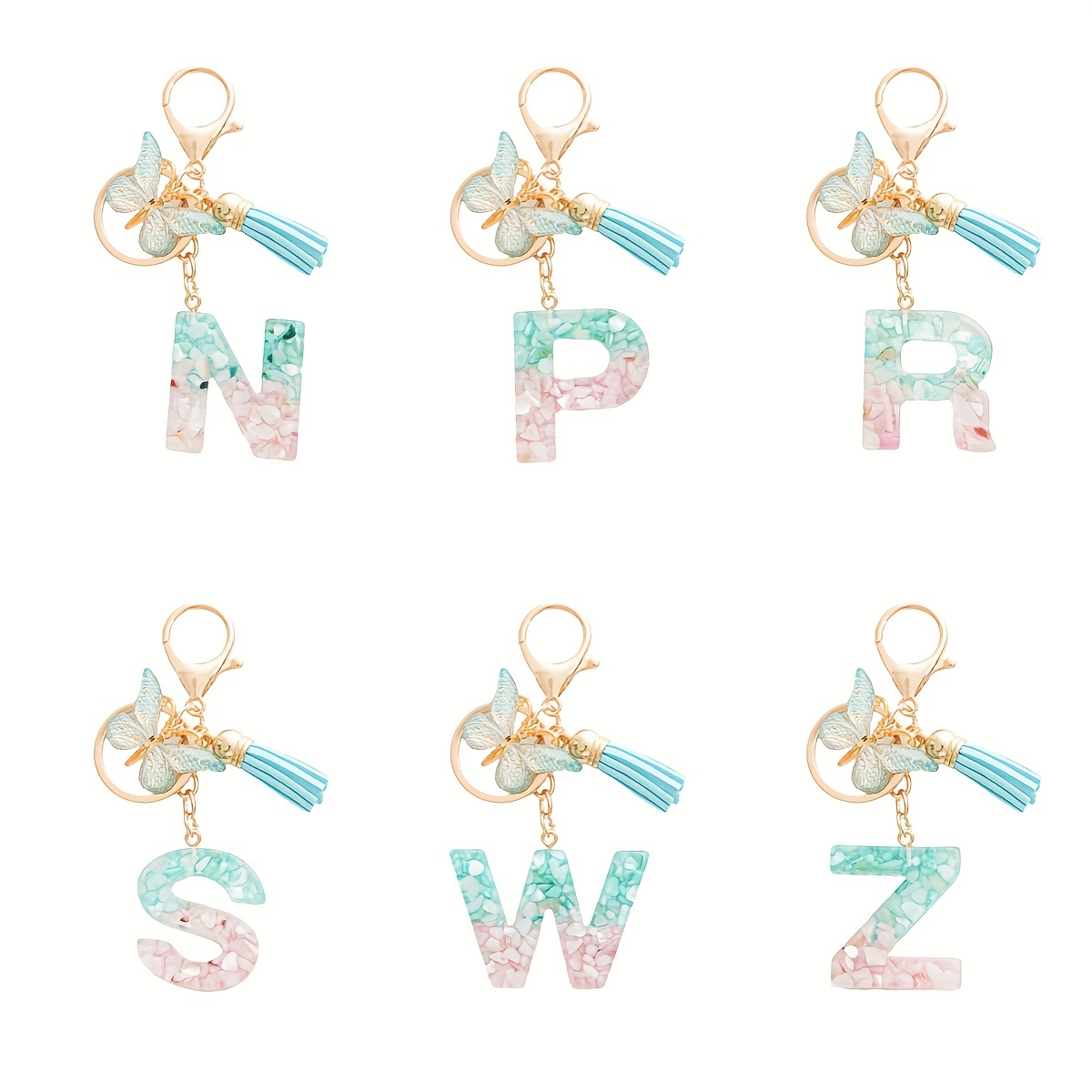 Keychain Letter A-Z with Crown Keyrings Design initials for Gifts Purse Handbags,Temu