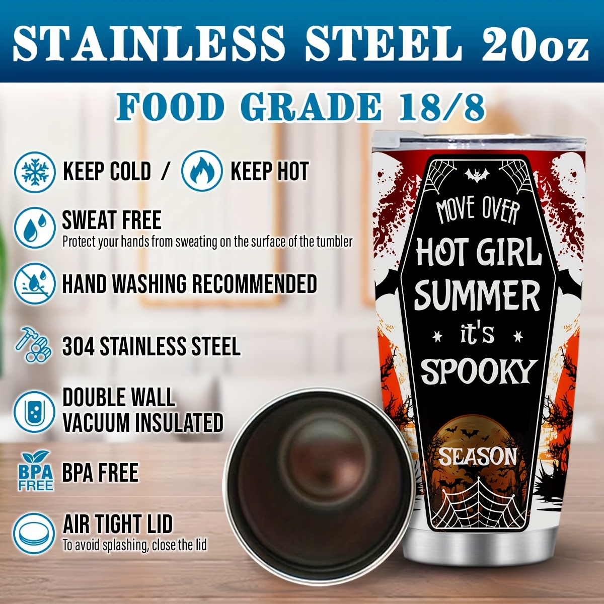 Zombie Hand Custom Engraved Tumbler w/straw & lid- 20oz Stainless