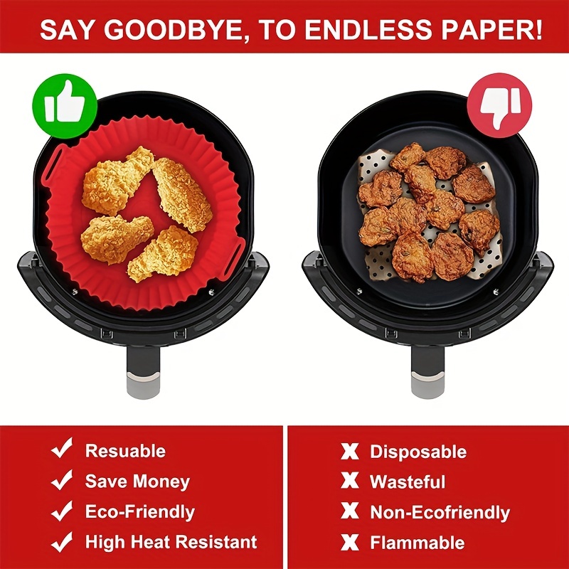 Reusable Silicone Air Fryer Liner Non Stick Airfryer Magnetic Cheat Sheet  Heat Resistant Baking Mat Air Fryer Accessories - AliExpress