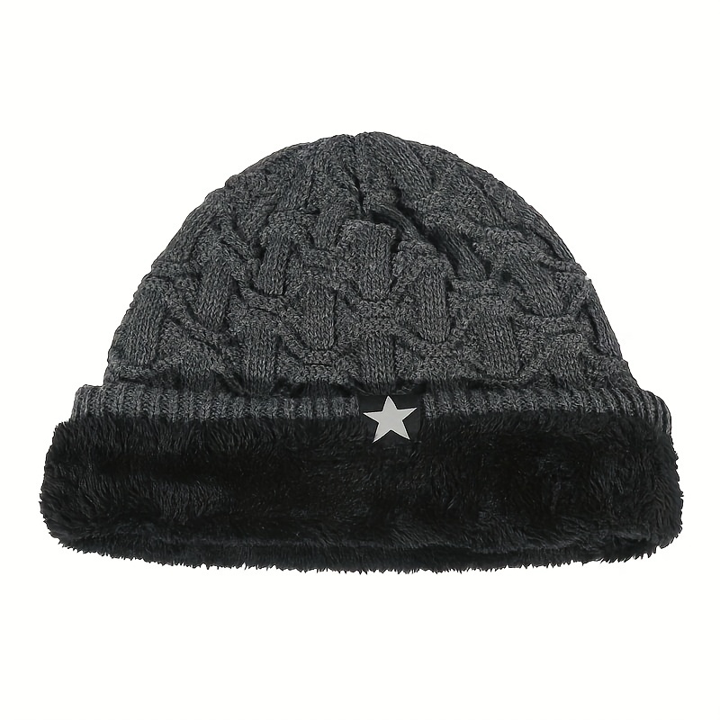 Winter Beanies Velvet Knitted Warm Hat Ear Protection Hat