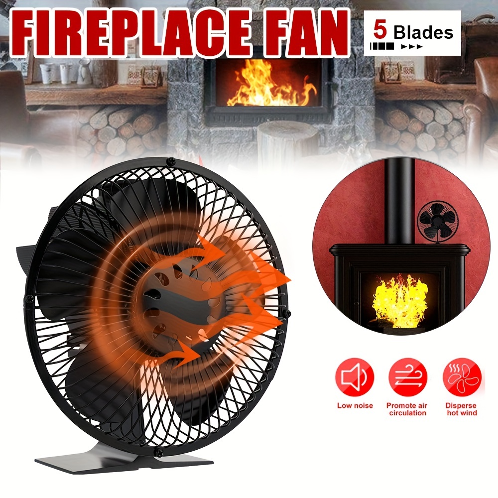 1pc 8 Blades Fireplace Fan Double Motors Wood Stove Fan For  Wood/Fireplace/Log Burner/Pellet Non Electric Fan For Wood, Thermoelectric  Fan Thanksgivin