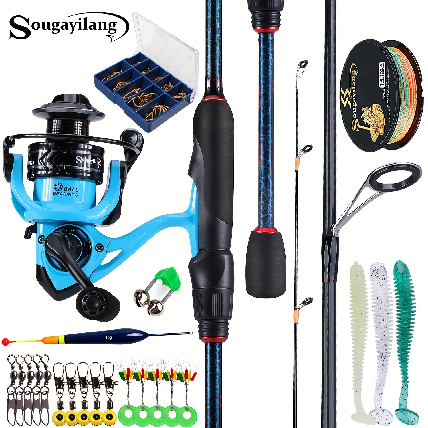 Sougayilang Fishing Rod With Reel Compete Fishing Kit - Temu