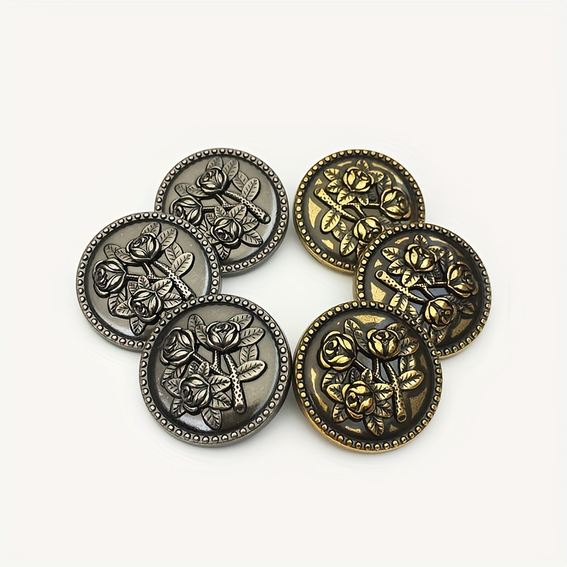 2pcs Handmade Flower Buttons, Vintage Buttons For Sweater Coat, Embroidered  Flower Buttons, Decorative Buttons, Three-dimensional Embroidered Cloth Bu