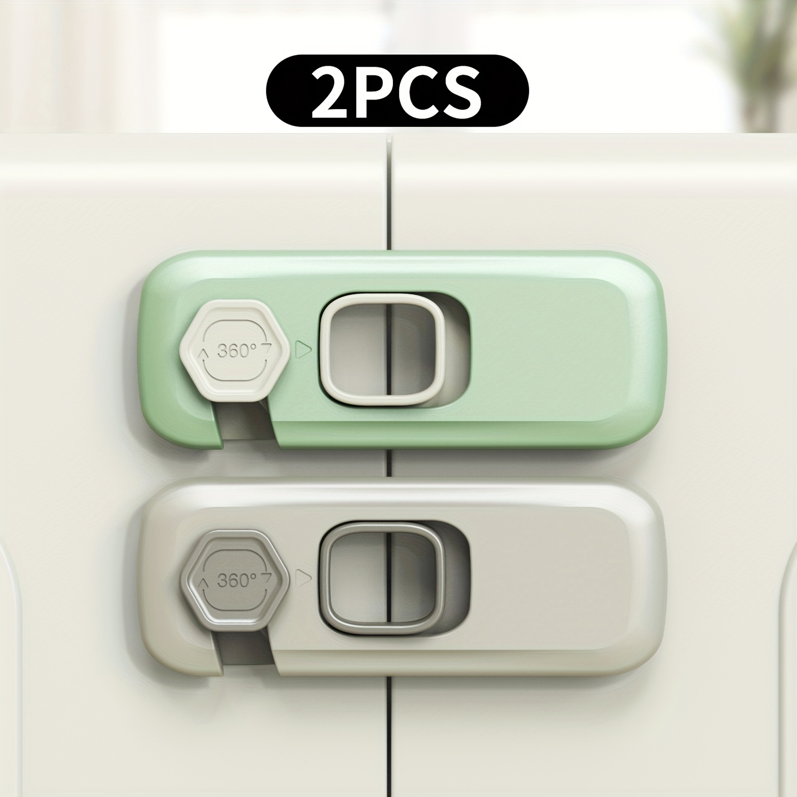 2pcs White Adjustable Baby Cabinet Lock, Child Safety Lock For Cabinet  Door, Drawer, Wardrobe