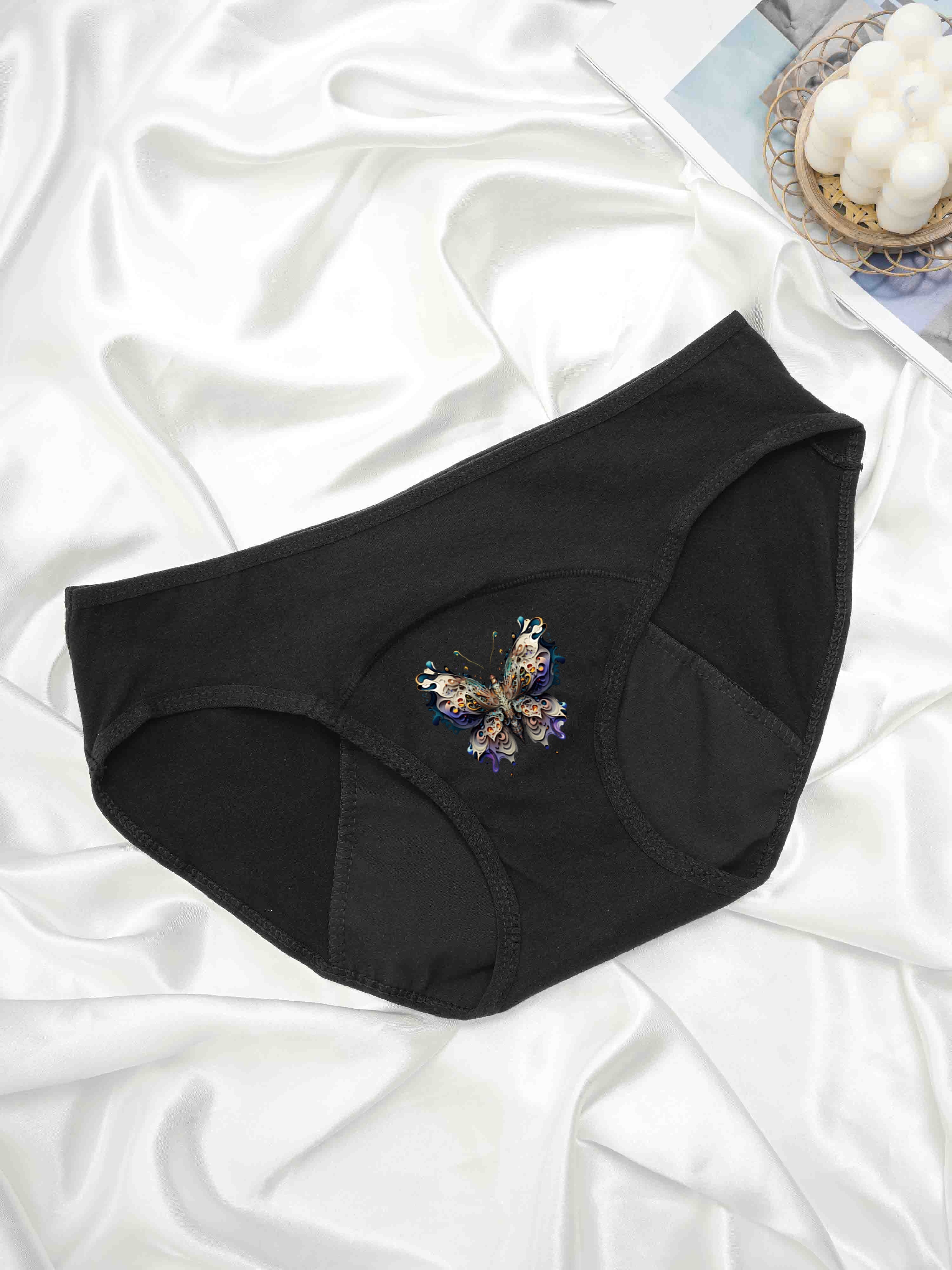 Butterfly Geometric Print Period Panties Comfy Breathable - Temu