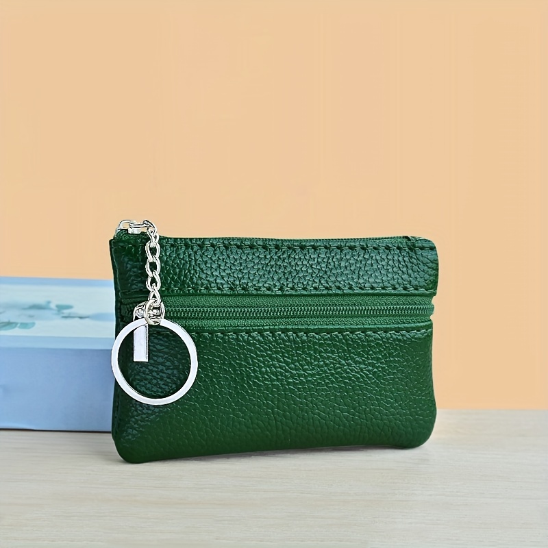 Fashion Leather Coin Purse With Key Ring Women Small Wallet Change Purses  Mini Simple Zipper Money Bags Pocket Wallets