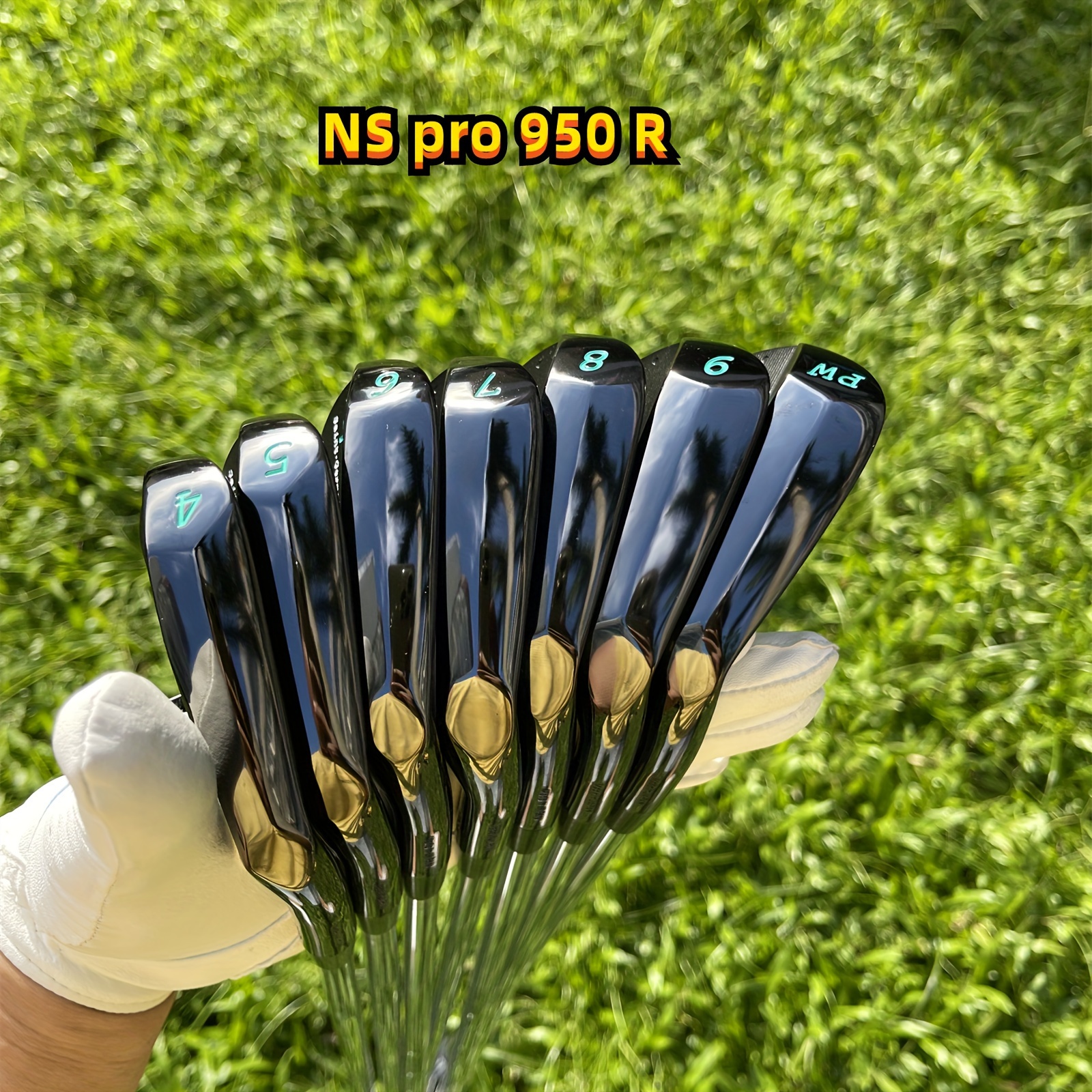 7pcs Set Golf Clubs, Japan S20C Golf Irons Black/ Rainbow 4 5 6 7 8 9 P Set  With NS950 Stiff Flex Shaft