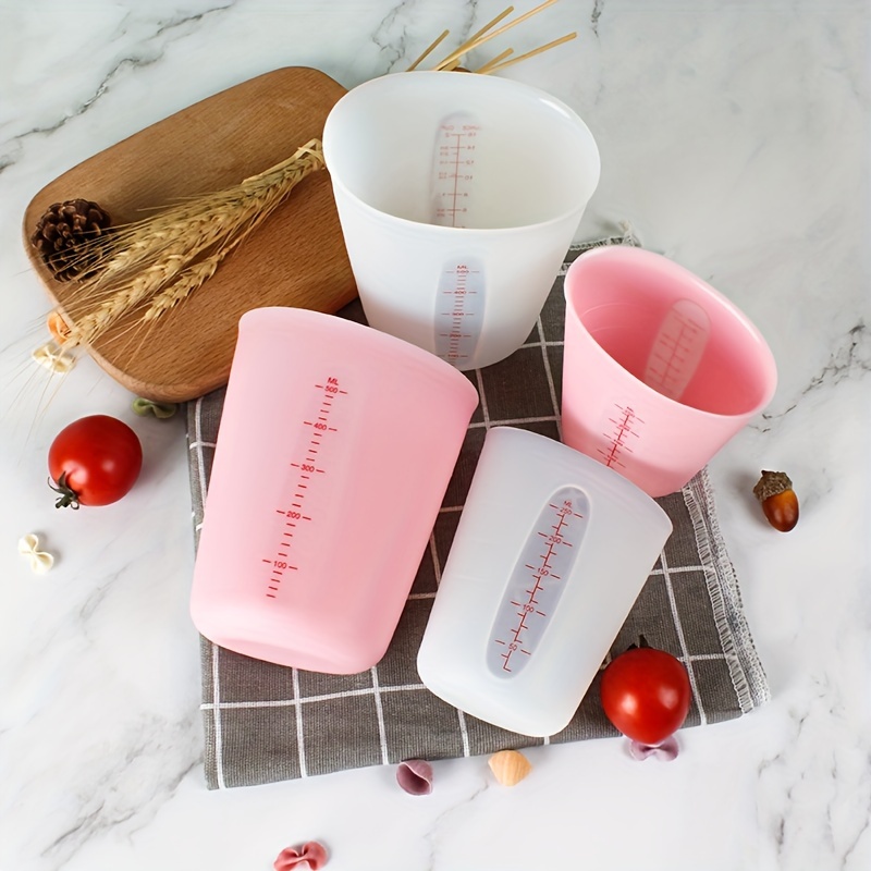 Silicone Measuring Cup Food Grade Silicone Milk Cup Visual Double Scale  Baking Measuring Cup 250ml 500ml Kitchen Measuring Tool