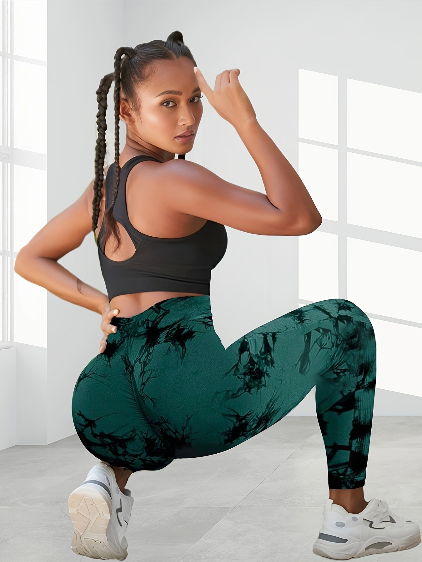 Buy THE GYM PEOPLE Thick High Waist Yoga Pants with Pockets, Tummy Control  Workout Running Yoga Leggings for Women, Army Green Camo, Small at