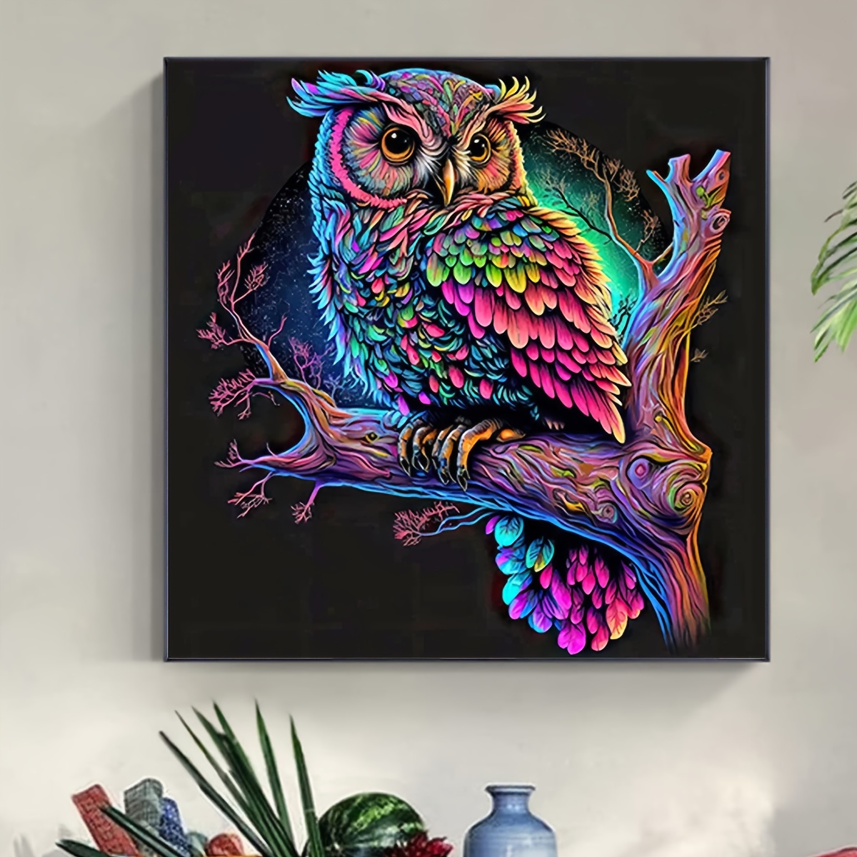 Diy 5d Diamond Painting Set Painted Animal Owl - Temu