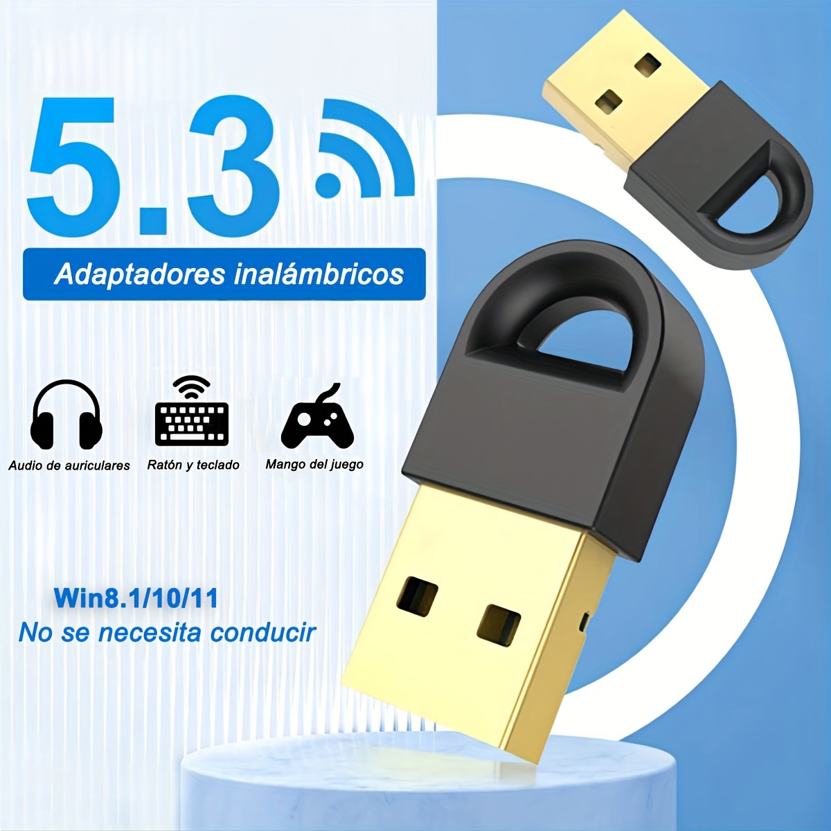 Comprar Adaptador USB inalámbrico/receptor Bluetooth d-ongle para  auriculares para juegos PS5 adaptador de mango transmisor receptor Bluetooth