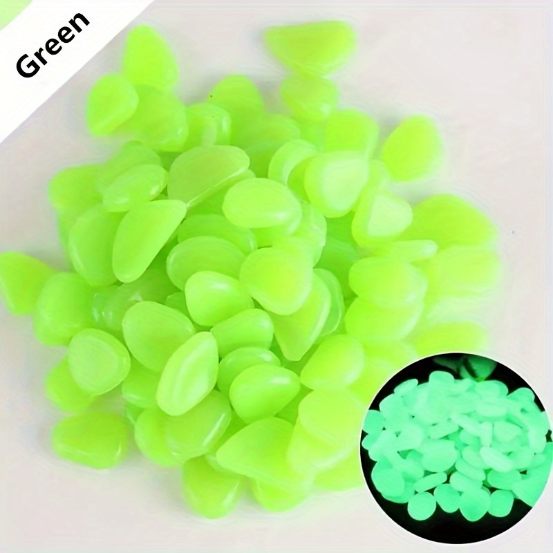 Oubest Fish Tank Rocks Glow Blue/Glow in The Dark Pebbles for Garden/Fish Tank/Aquarium/Plant Pots/Bonsai Walkway/Driveway 100pcs