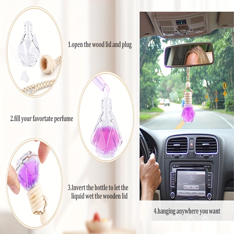 5pcs Car Hanging Perfume Bottles Car Air Freshener Bottle Car