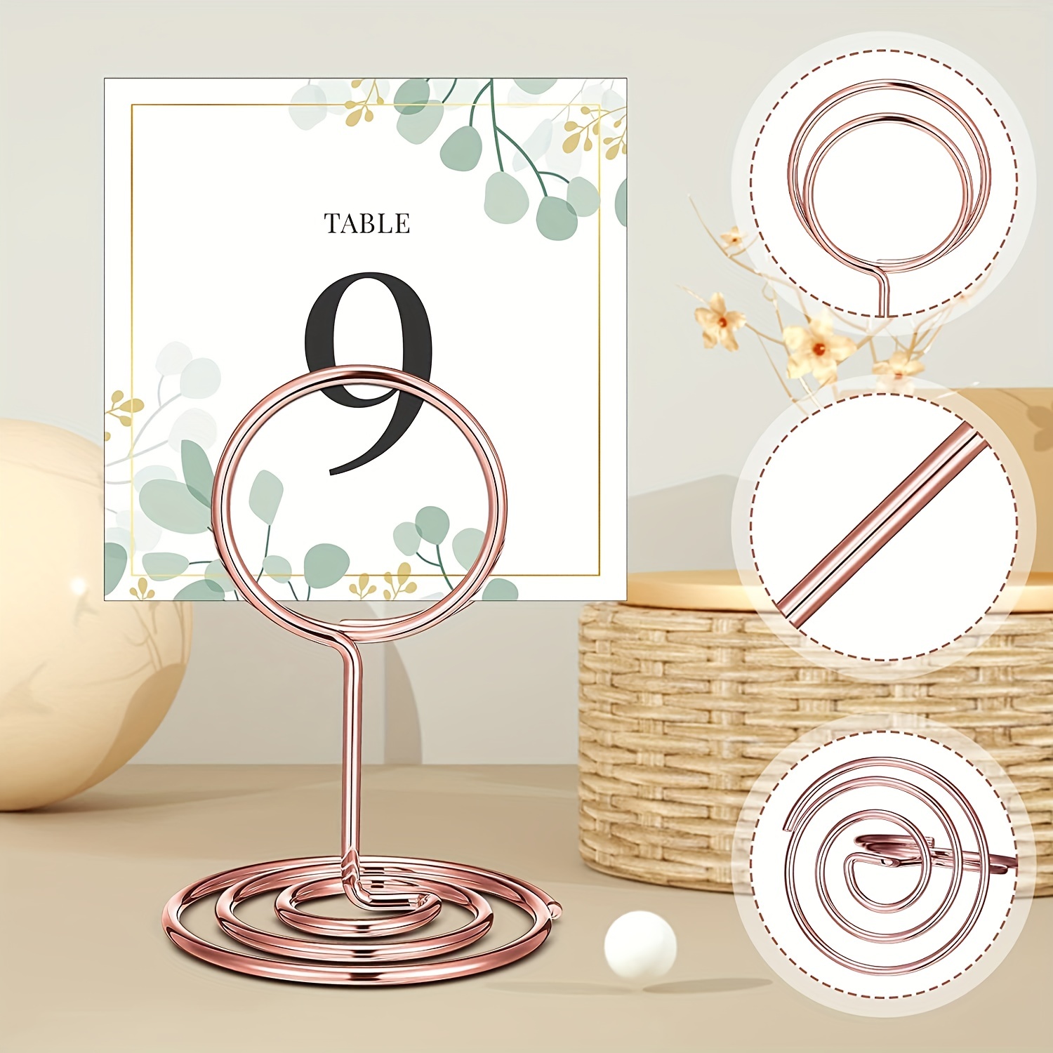 20pcs Mini Place Card Holders, Cute Table Number Holders, Classy Table Card  Holder Table Picture Stands, Elegant Wire Photo Holder Menu Memo Clips, Id